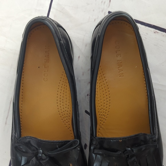 Cole Haan Pinch Shawl Bow II black leather loafers, shoes, CO2691, men's 9.5 D - Picture 10 of 12